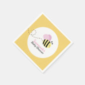 Humble Bee Pink Wings Custom Napkins Serviette (Ecke)
