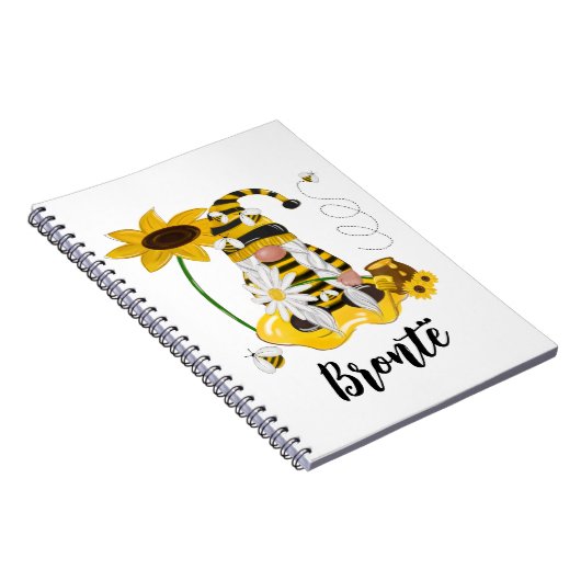 Humble Bee Sunflower Personalisiert Gnome Notebook Notizblock (Rechte Seite)