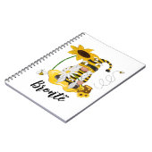 Humble Bee Sunflower Personalisiert Gnome Notebook Notizblock (Linke Seite)