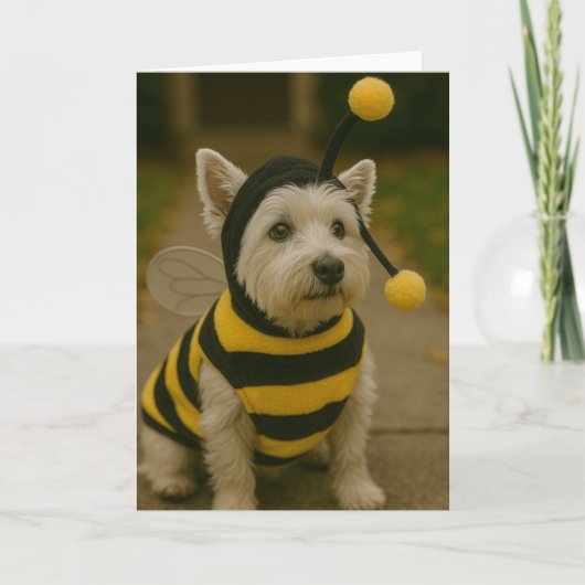 Humble Bee Westie Halloween Karte (Vorderseite)