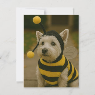 Humble Bee Westie Halloween Postkarte