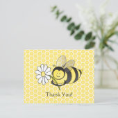 Humble Bee with Daisy Danke, Postcard Postkarte (Stehend Vorderseite)
