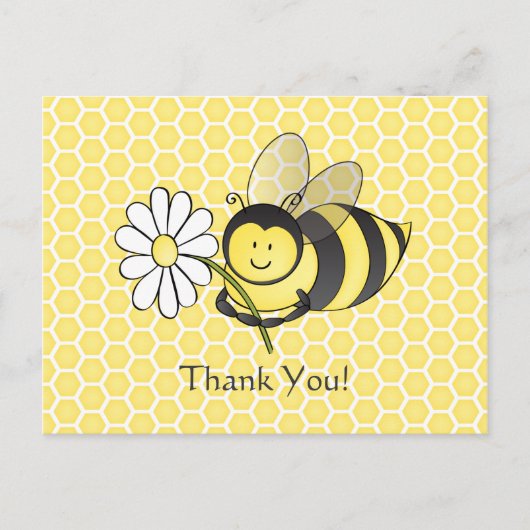 Humble Bee with Daisy Danke, Postcard Postkarte (Vorderseite)