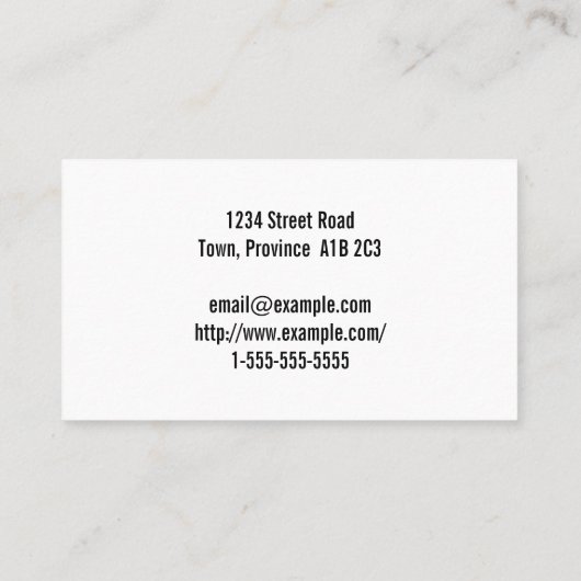 Humble Berufliche Visitenkarte (Rückseite)