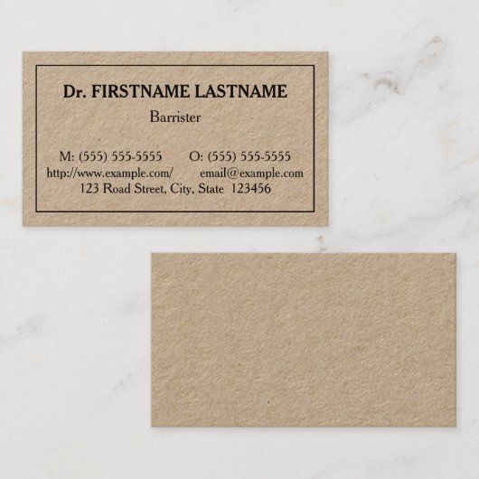 Humble Berufliche Visitenkarte (Vorne/Hinten)