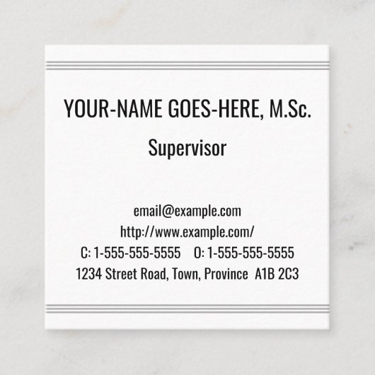 Humble Berufliche Visitenkarte (Vorderseite)