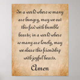 Humble Hearts Mealtime Gebet Poster