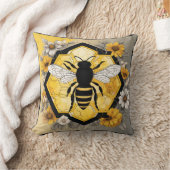 Humble Honey Bee on Honeycomb Design  Kissen (Decke)