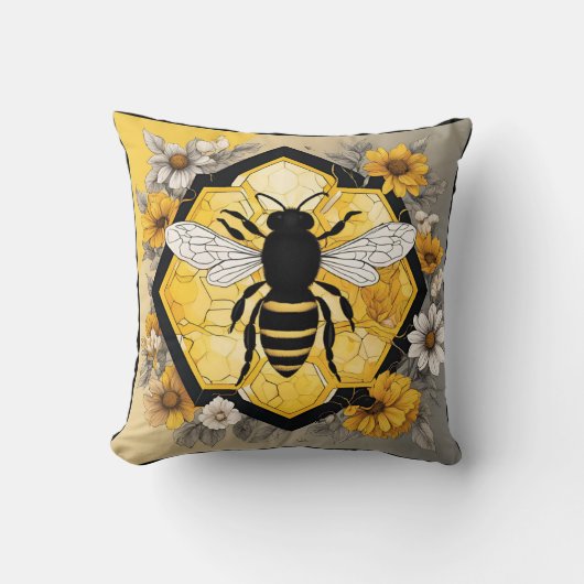 Humble Honey Bee on Honeycomb Design  Kissen (Vorderseite)