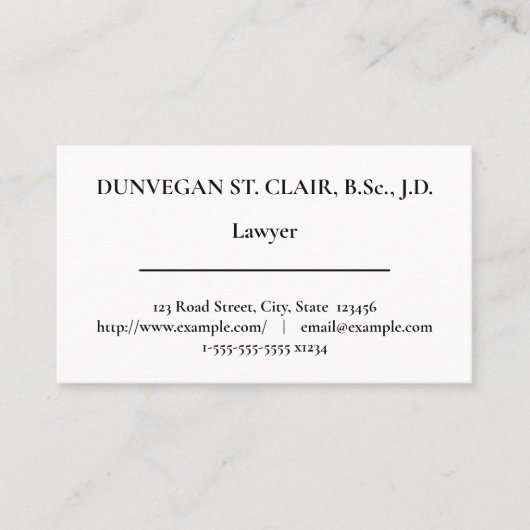 Humble Lawyer Business Card Visitenkarte (Vorderseite)