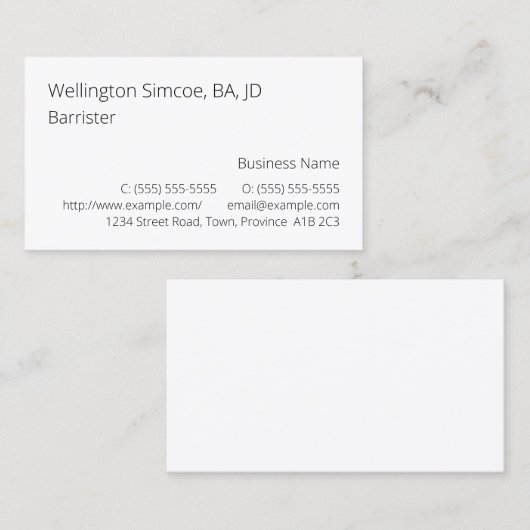 Humble & Minimal Berufliche Visitenkarte (Vorne/Hinten)