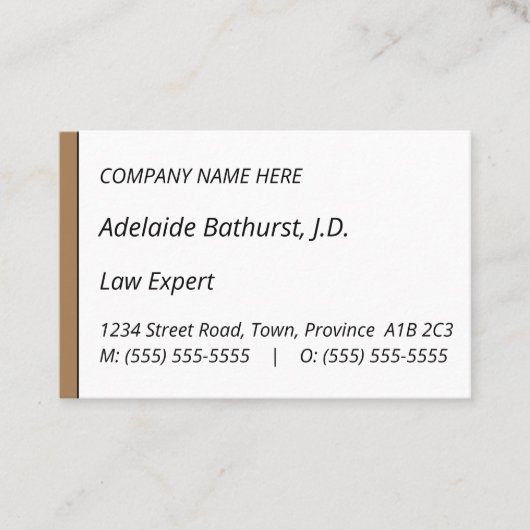 Humble & Minimal Lawyer Business Card Visitenkarte (Vorderseite)