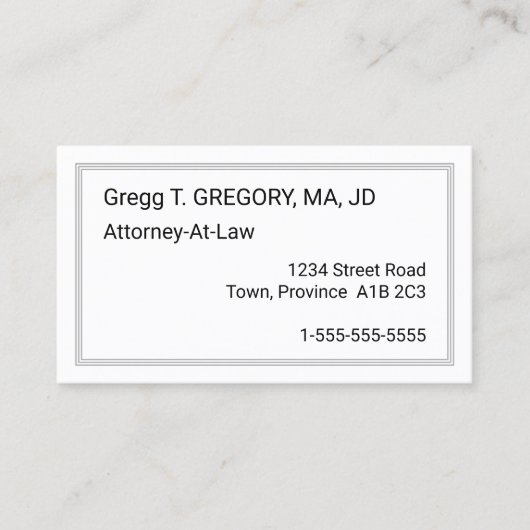 Humble, minimale Visitenkarte (Vorderseite)