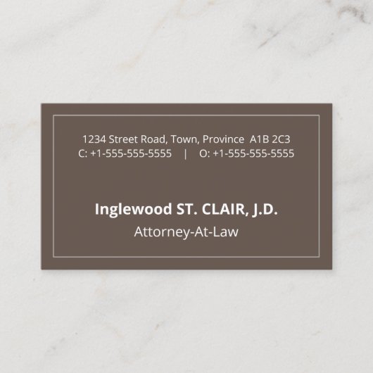 Humble, Minimalistische, Berufliche Visitenkarte (Vorderseite)