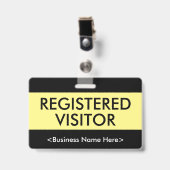 Humble "REGISTERED VISITOR"-Abzeichen Ausweis (Vorderseite mit Clip)