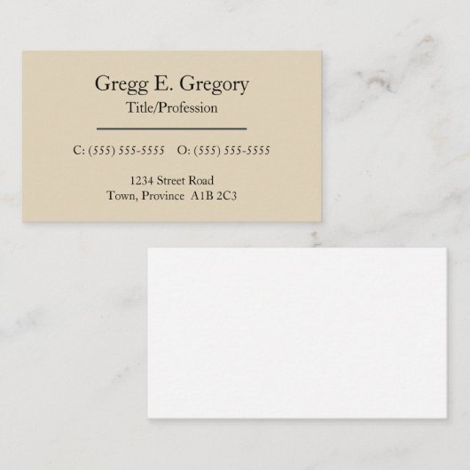 Humble, respektable Visitenkarte (Vorne/Hinten)