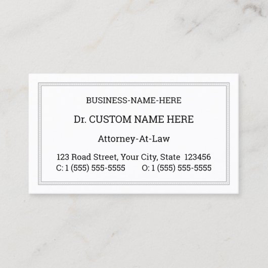 Humble, Schlichte Anwaltskarte Visitenkarte (Vorderseite)