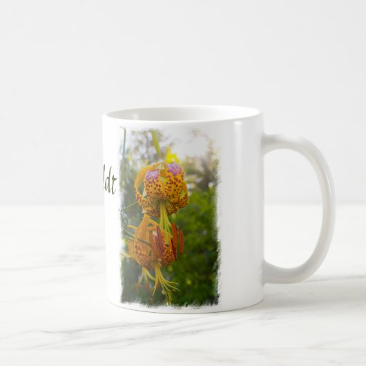 Humboldt Lilies Sunburst auf Weiß Kaffeetasse (Rechts)