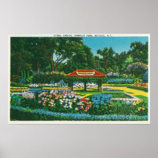 Humboldt Park Floral Emblem View Poster (Vorne)