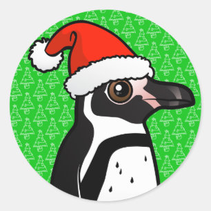 Humboldt Penguin Santa Runder Aufkleber