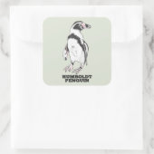 Humboldt-Pinguin Quadratischer Aufkleber (Tasche)