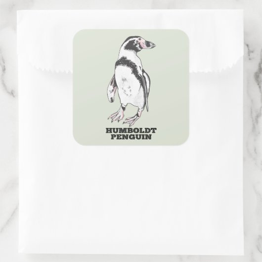 Humboldt-Pinguin Quadratischer Aufkleber (Tasche)