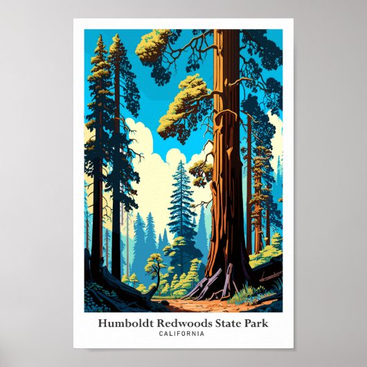 Humboldt Redwoods Staat Park Illustration Poster (Vorne)