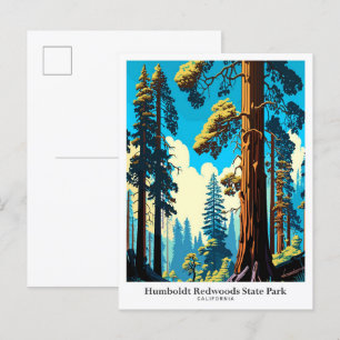 Humboldt Redwoods Staat Park Illustration Postkarte