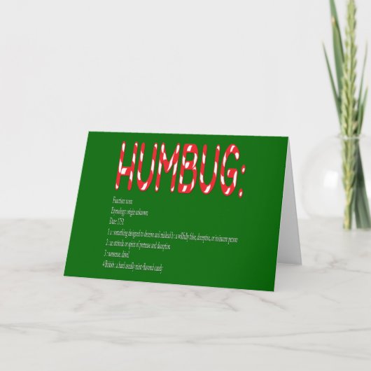 HUMBUG: Definition Feiertagskarte (Vorderseite)