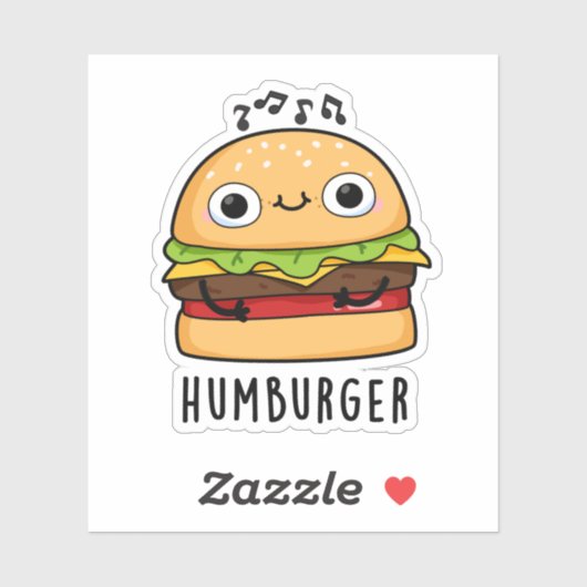 Humburger Funny Humming Burger Pub Aufkleber (Blatt)