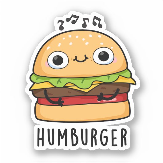 Humburger Funny Humming Burger Pub Aufkleber (Vorderseite)