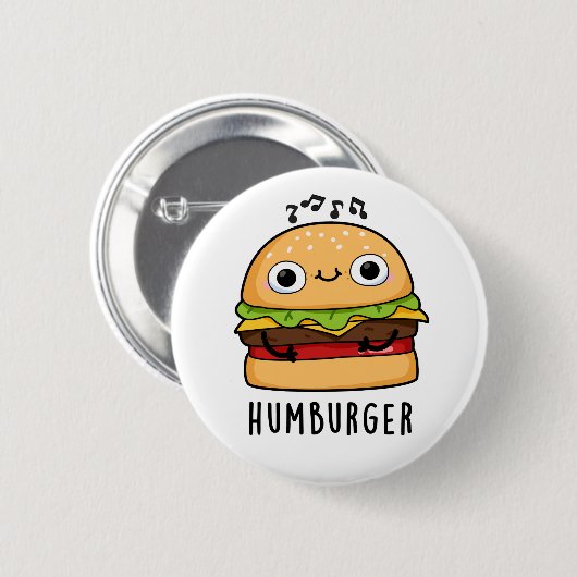 Humburger Funny Humming Burger Pub Button (Vorne & Hinten)