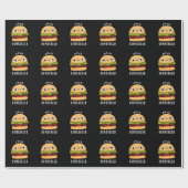 Humburger Funny Humming Burger Pun Dark BG Geschenkpapier (Flach)