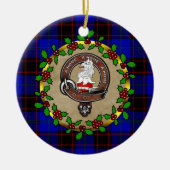 Hume/Zuhause Clan Abzeichen & Tartan Personalisier Keramik Ornament (Vorne)