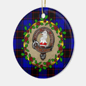 Hume/Zuhause Clan Abzeichen & Tartan Personalisier Keramik Ornament (Links)