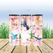 Humingvögel Blume Rosa Glitzer Thermosbecher