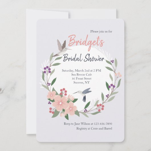 Humingvögel Einladung (Vorderseite)