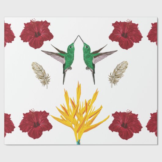 Humingvögel-Inspiration Geschenkpapier (Flach)