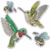 Humingvögel und Bienen Aufkleber (Vorderseite)
