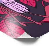 Humingvogel und Fuchsienviolett Fotodruck (Ecke)