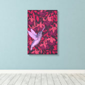 Humingvogel und Fuchsienviolett Leinwanddruck (Insitu (Holzboden))