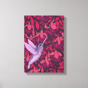 Humingvogel und Fuchsienviolett Leinwanddruck