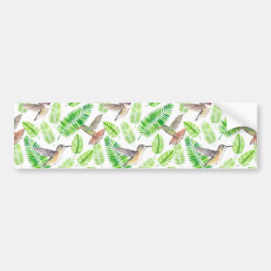 Humingvögel und tropische Blätter Autoaufkleber