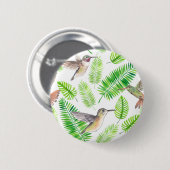 Humingvögel und tropische Blätter Button (Vorne & Hinten)