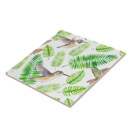 Humingvögel und tropische Blätter Fliese (Seite)