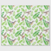 Humingvögel und tropische Blätter Geschenkpapier (Flach)
