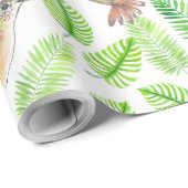 Humingvögel und tropische Blätter Geschenkpapier (Rolleneckpunkt)