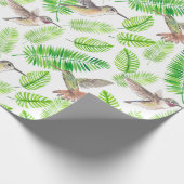 Humingvögel und tropische Blätter Geschenkpapier (Ecke)
