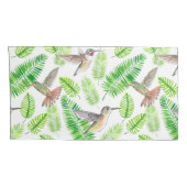 Humingvögel und tropische Blätter Kissenbezug (Rückseite-Rechts)