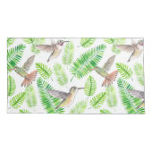 Humingvögel und tropische Blätter Kissenbezug (Rückseite-Links)